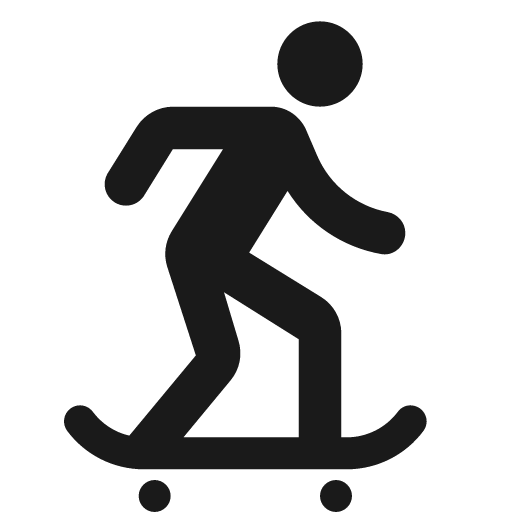 Round skateboarding icon, solid style, from Google Material Icons