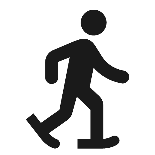 Round snowshoeing icon, solid style, from Google Material Icons