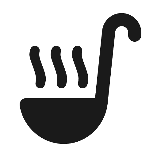Round soup kitchen icon, solid style, from Google Material Icons