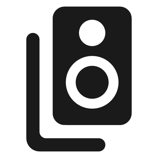 Round speaker group icon, solid style, from Google Material Icons