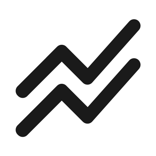 Round stacked line chart icon, solid style, from Google Material Icons