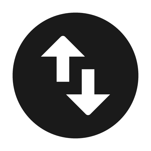 Round swap vertical circle icon, solid style, from Google Material Icons