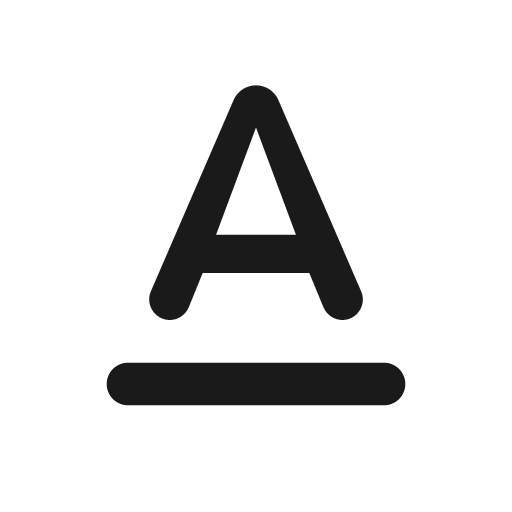 Round text format icon, solid style, from Google Material Icons