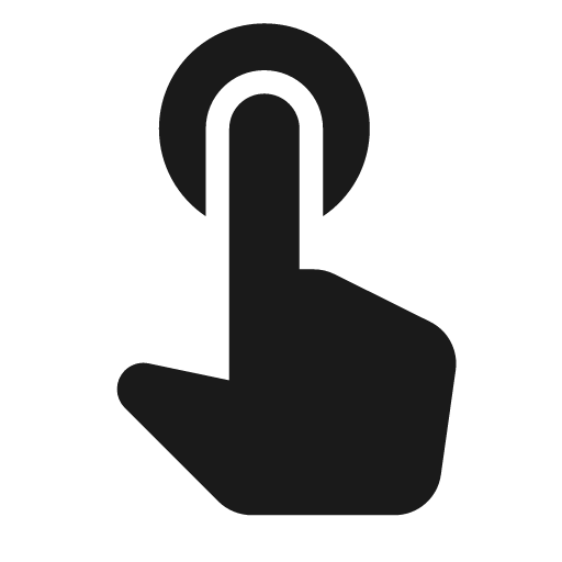 Round touch app icon, solid style, from Google Material Icons