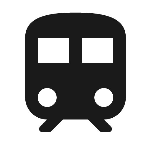 Round train icon, solid style, from Google Material Icons