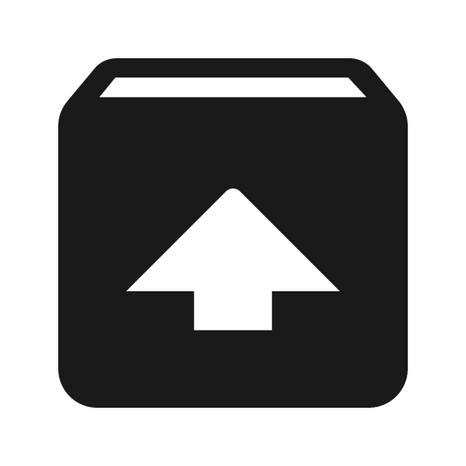 Round unarchive icon, solid style, from Google Material Icons