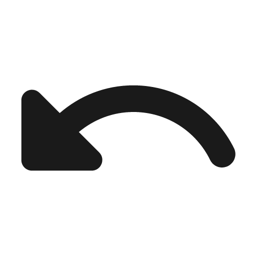 Round undo icon, solid style, from Google Material Icons