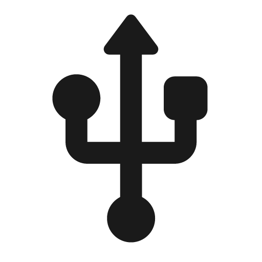 Round usb icon, solid style, from Google Material Icons