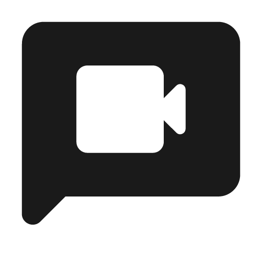 Round video chat icon, solid style, from Google Material Icons