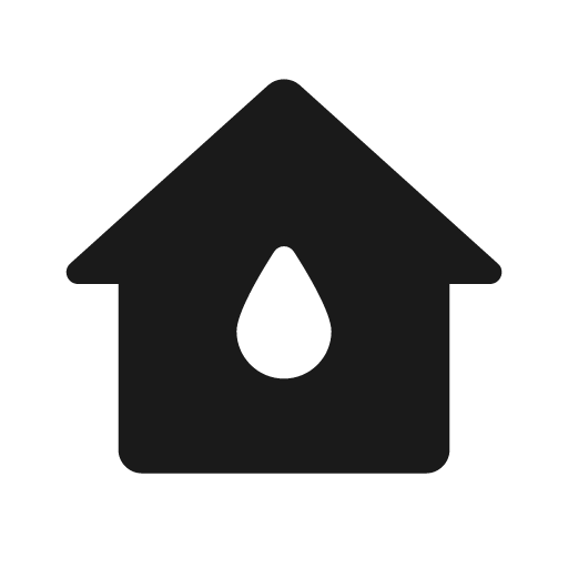 Round water damage icon, solid style, from Google Material Icons