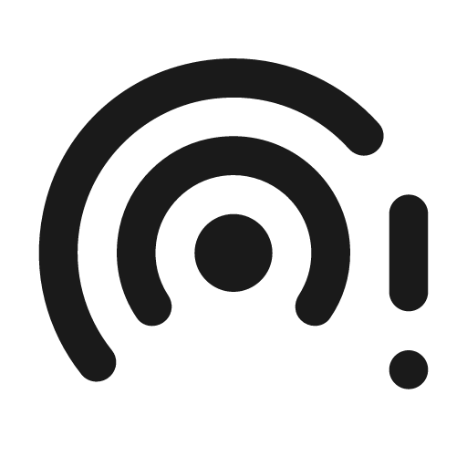 Round wifi tethering error icon, solid style, from Google Material Icons