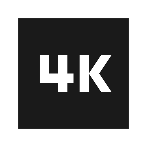 Sharp 4k icon, solid style, from Google Material Icons