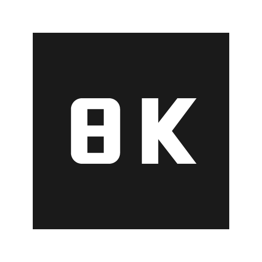 Sharp 8k icon, solid style, from Google Material Icons