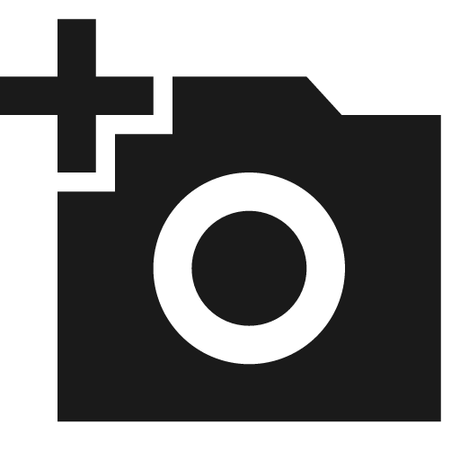 Sharp add a photo icon, solid style, from Google Material Icons
