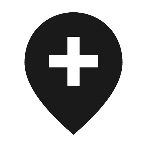 Sharp add location icon, solid style, from Google Material Icons