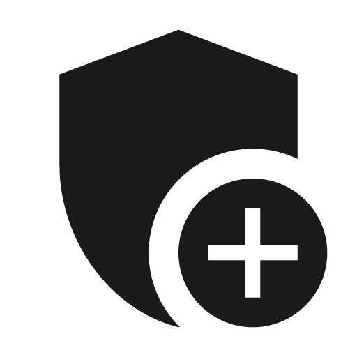 Sharp add moderator icon, solid style, from Google Material Icons