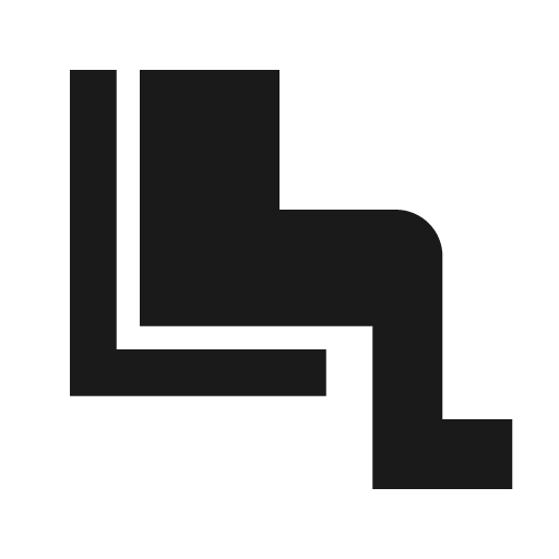 Sharp airline seat legroom normal icon, solid style, from Google Material Icons