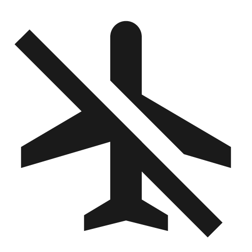 Sharp airplanemode inactive icon, solid style, from Google Material Icons