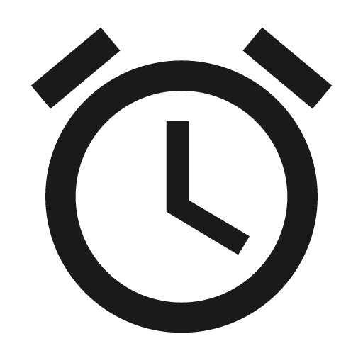 Sharp alarm icon, solid style, from Google Material Icons