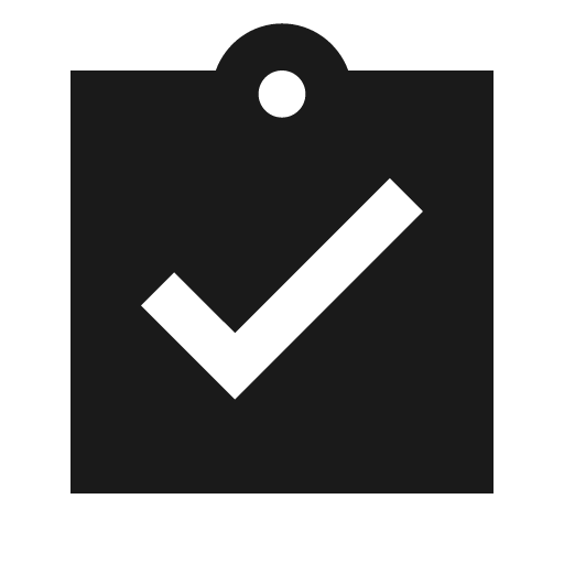 Sharp assignment turned in icon, solid style, from Google Material Icons