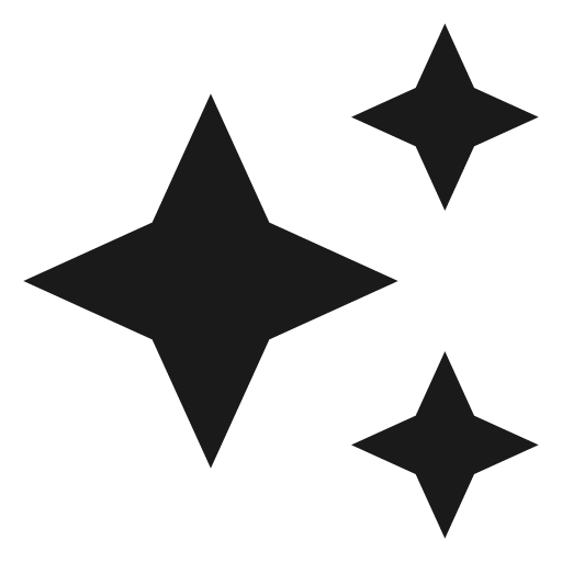 Sharp auto awesome icon, solid style, from Google Material Icons