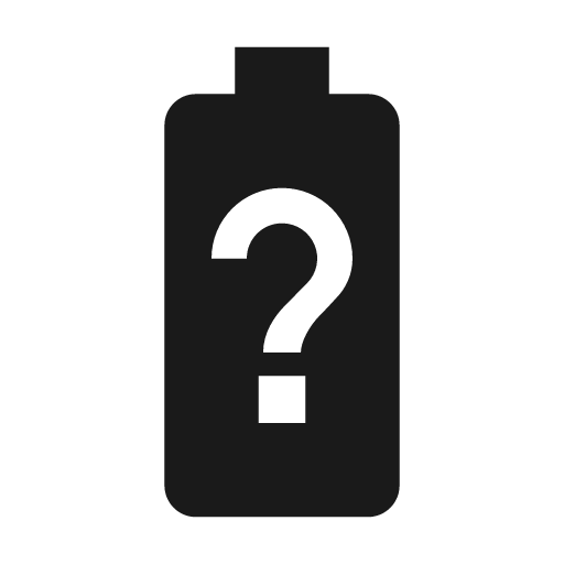 Sharp battery unknown icon, solid style, from Google Material Icons