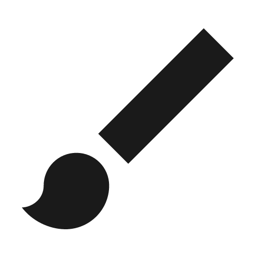 Sharp brush icon, solid style, from Google Material Icons