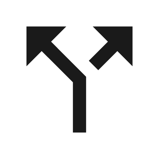 Sharp call split icon, solid style, from Google Material Icons