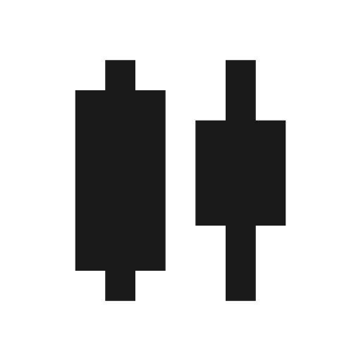 Sharp candlestick chart icon, solid style, from Google Material Icons