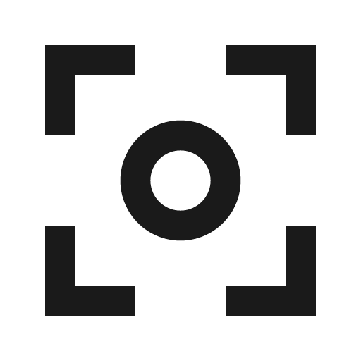 Sharp center focus weak icon, solid style, from Google Material Icons