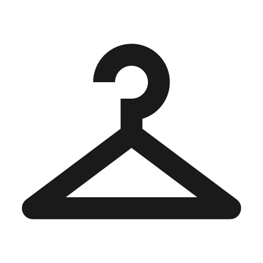 Sharp checkroom icon, solid style, from Google Material Icons
