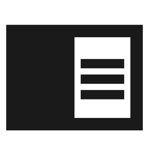 Sharp chrome reader mode icon, solid style, from Google Material Icons