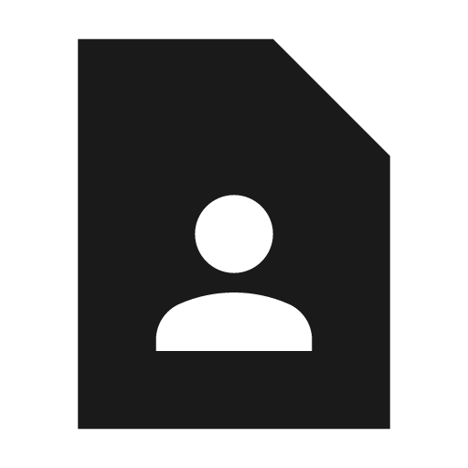 Sharp contact page icon, solid style, from Google Material Icons