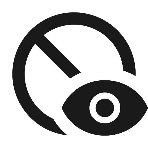 Sharp disabled visible icon, solid style, from Google Material Icons