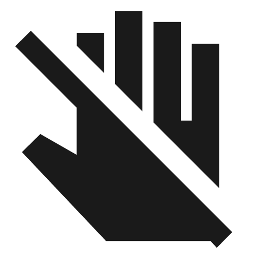 Sharp do not touch icon, solid style, from Google Material Icons