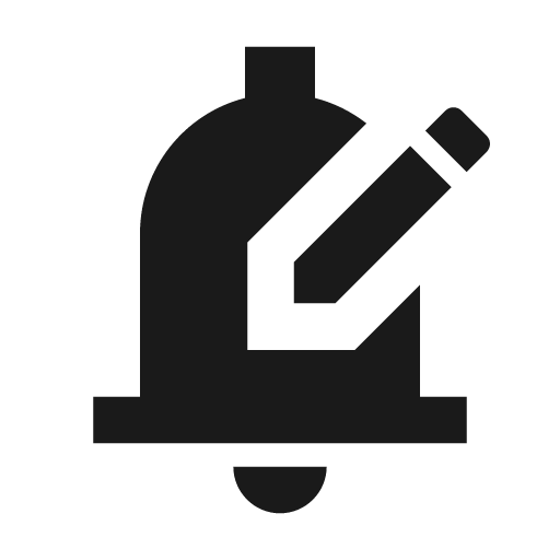 Sharp edit notifications icon, solid style, from Google Material Icons