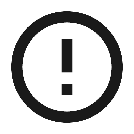 Sharp error outline icon, outline style, from Google Material Icons