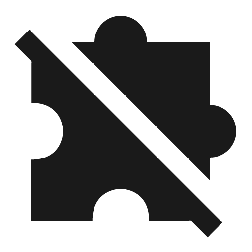 Sharp extension off icon, solid style, from Google Material Icons