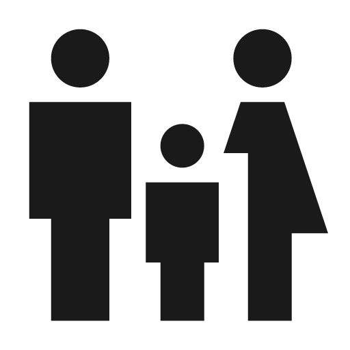 Sharp family restroom icon, solid style, from Google Material Icons