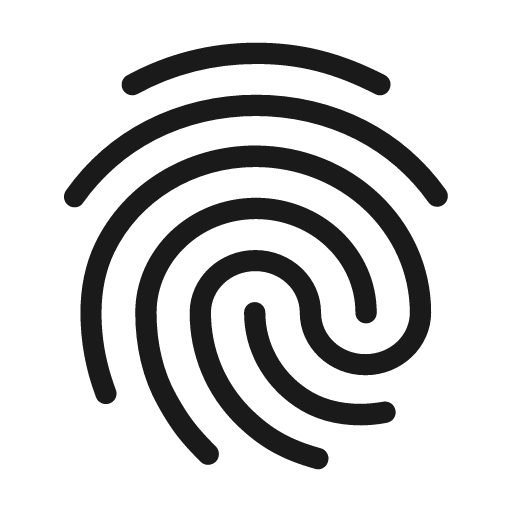 Sharp fingerprint icon, solid style, from Google Material Icons