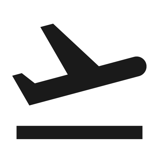 Sharp flight takeoff icon, solid style, from Google Material Icons