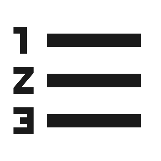 Sharp format list numbered icon, solid style, from Google Material Icons