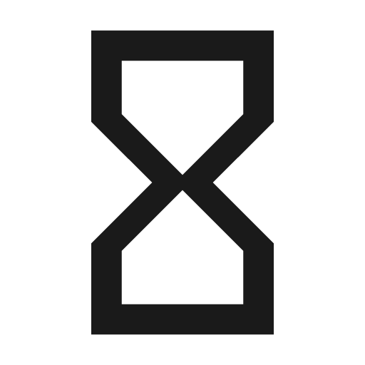 Sharp hourglass empty icon, solid style, from Google Material Icons