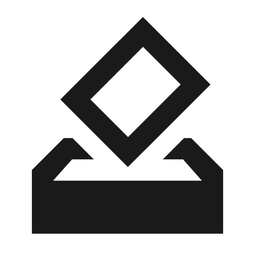 Sharp how to vote icon, solid style, from Google Material Icons