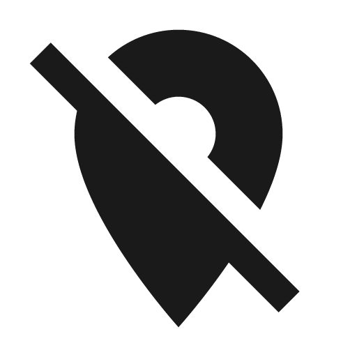 Sharp location off icon, solid style, from Google Material Icons