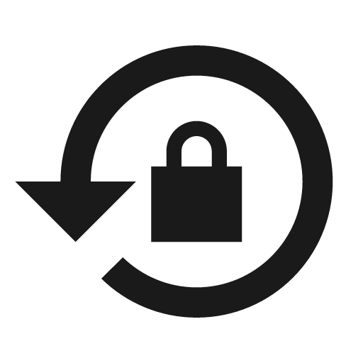 Sharp lock reset icon, solid style, from Google Material Icons