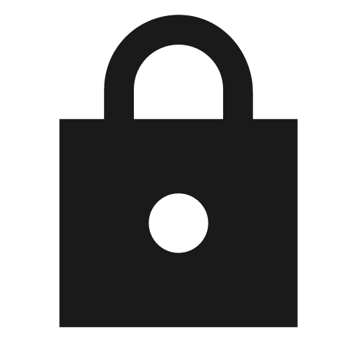 Sharp lock icon, solid style, from Google Material Icons