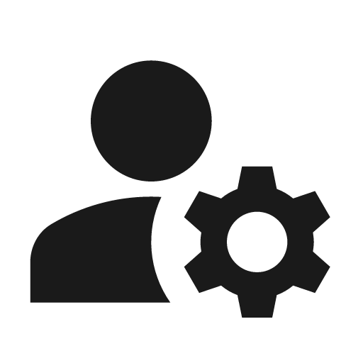 Sharp manage accounts icon, solid style, from Google Material Icons