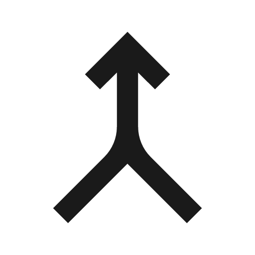 Sharp merge icon, solid style, from Google Material Icons