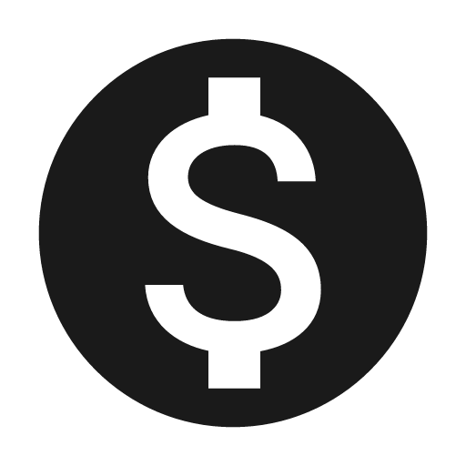 Sharp monetization on icon, solid style, from Google Material Icons